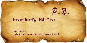 Prandorfy Nóra névjegykártya